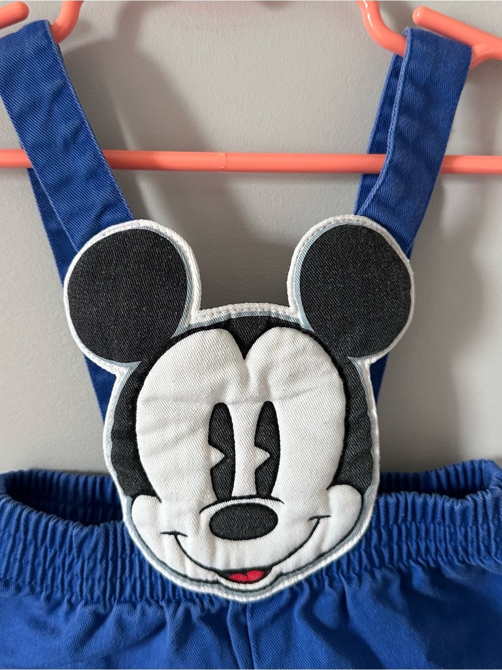 Vintage Disney Baby Mickey & Co Overalls Shortals 6/9 Months Blue Cotton 90s - Picture 2 of 14